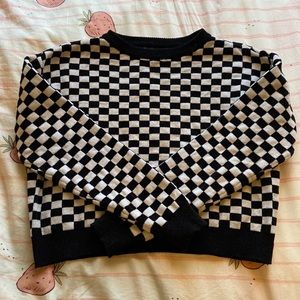 Checker pattern long sleeve shirt